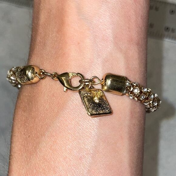 Anne Klein Gold-Tone Bracelet with Rhinestones - Elegant Statement Piece - EUC - Picture 4 of 6